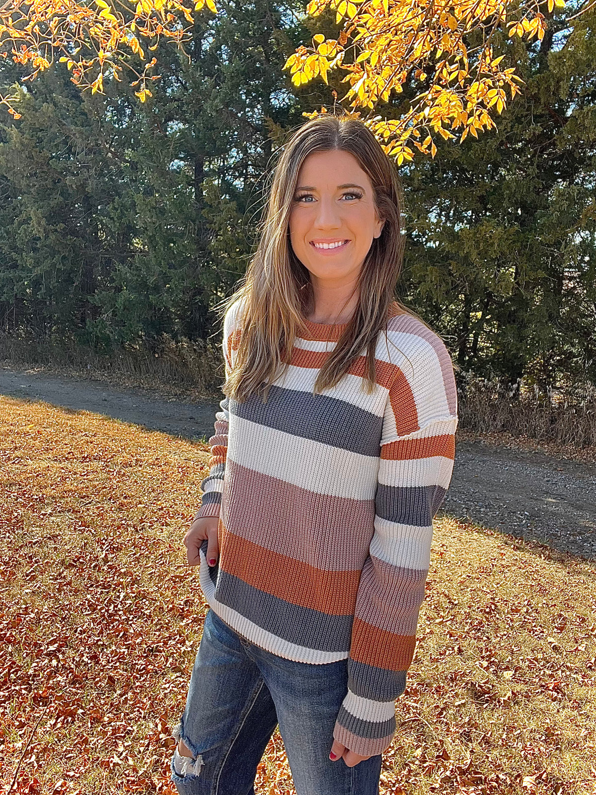 Classic Color Block Knit Sweater