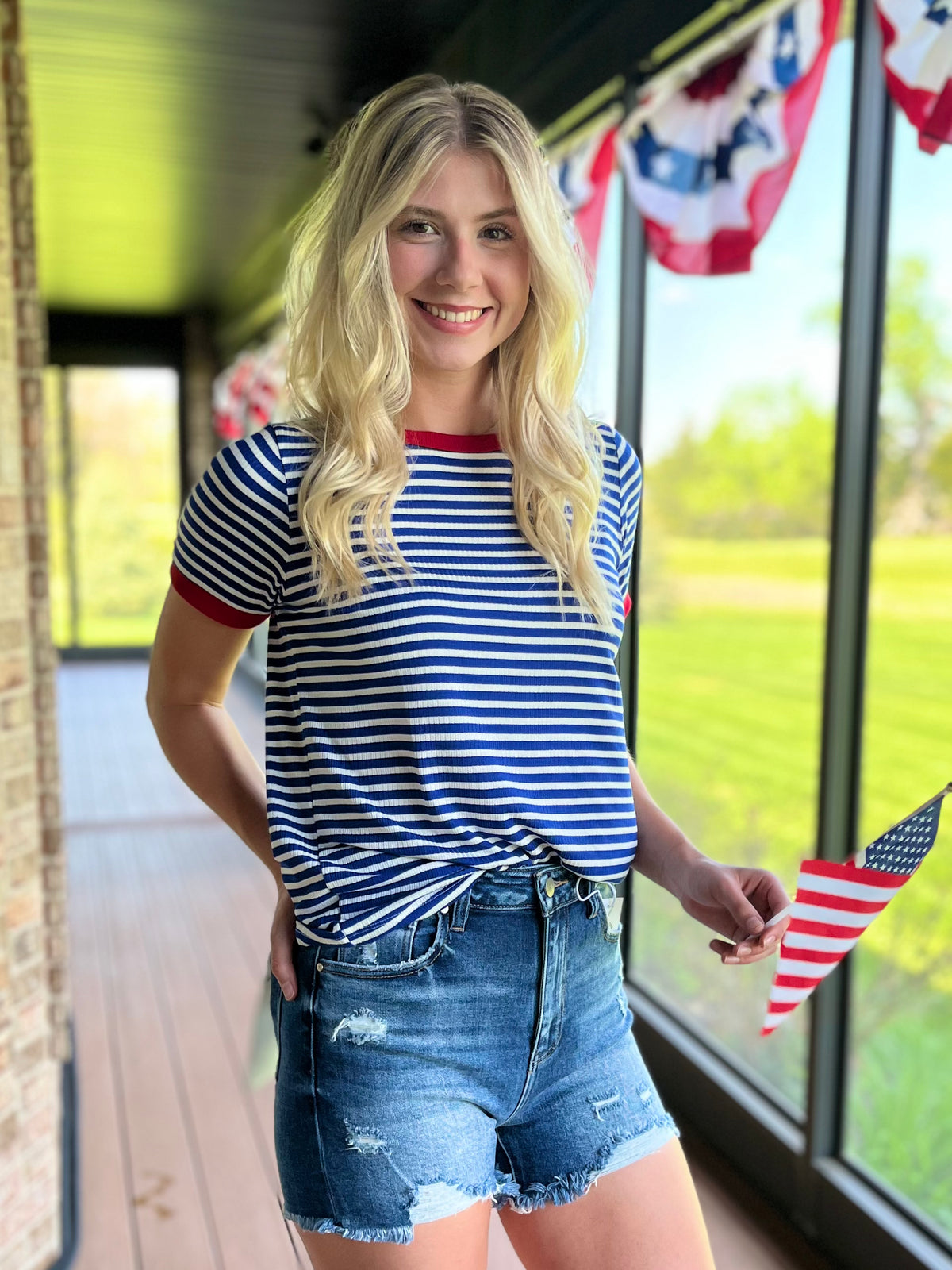 Ribbed Striped Top