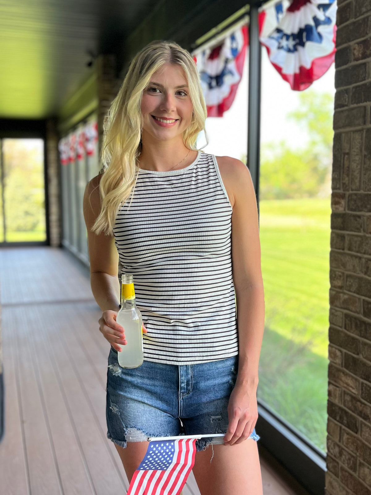 Sleeveless Striped Tank Top