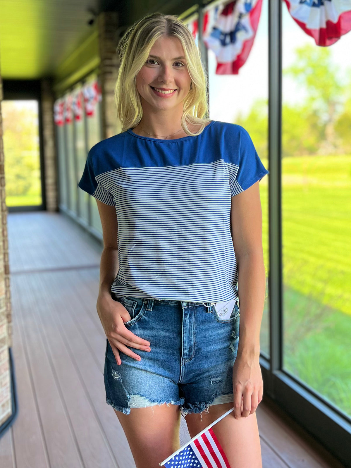 Royal Blue Color Block Top