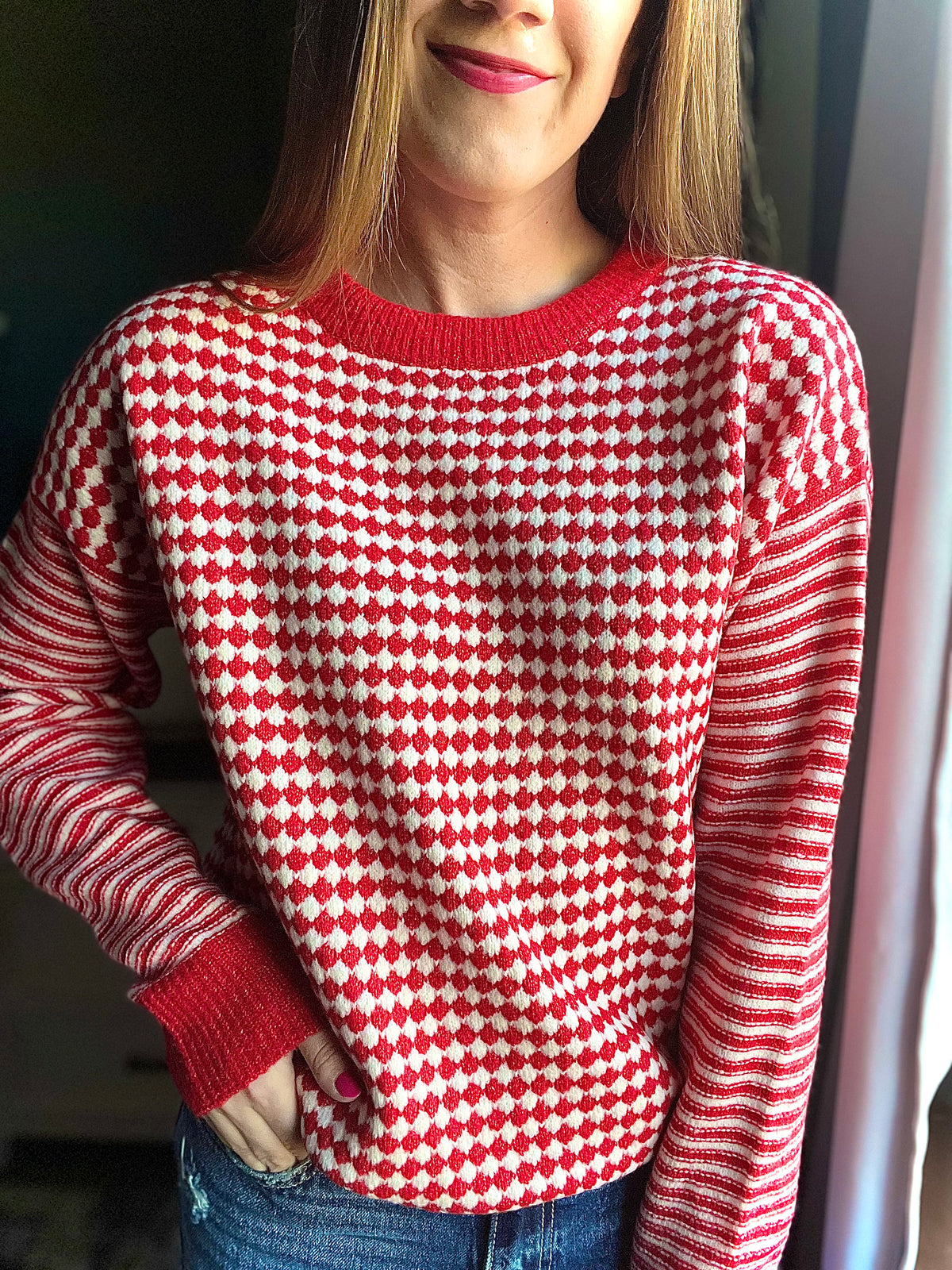 Contrast Stitch Xmas Sweater